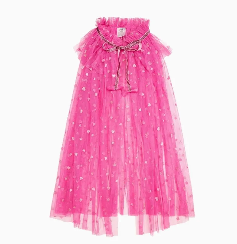 Sweet Wink - Pink Glitter Heart Valentine's Day Cape