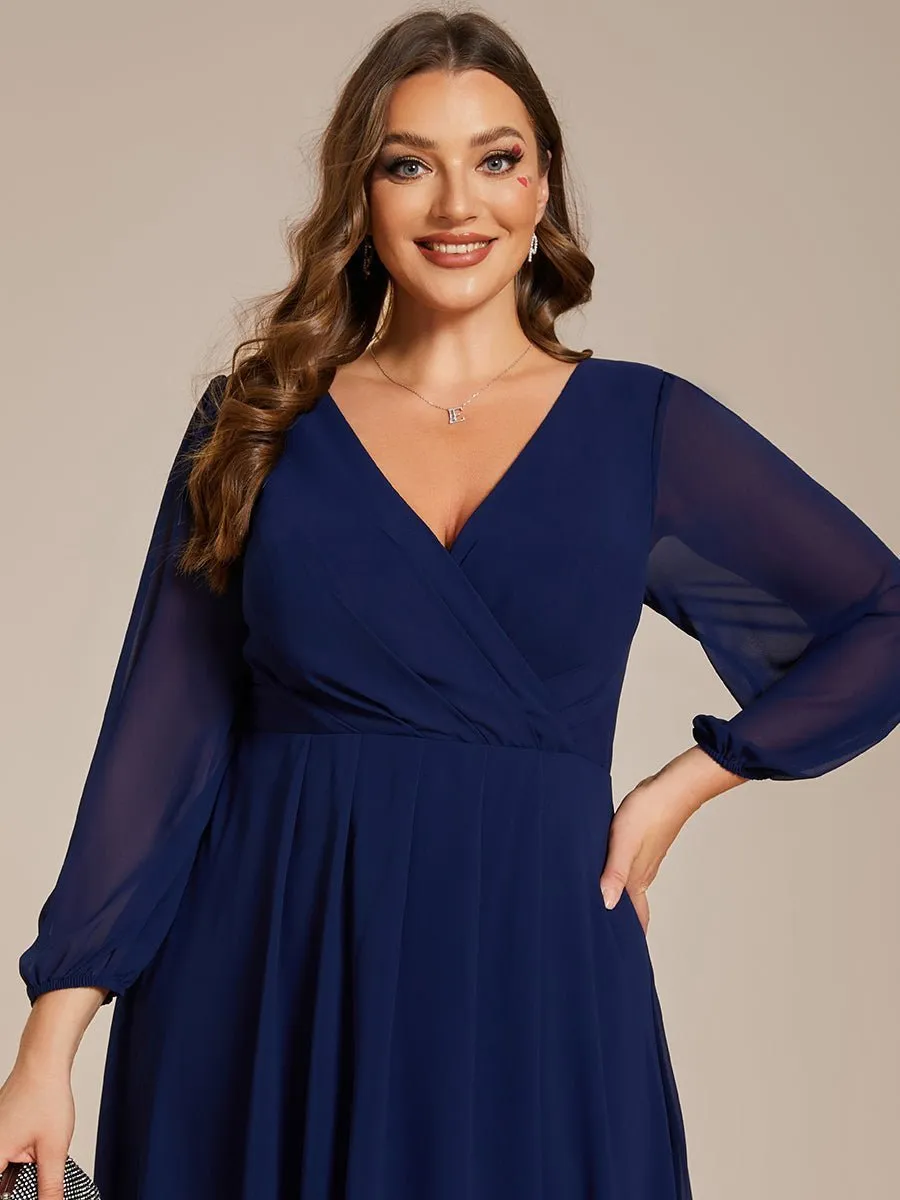 Tammy long sleeved chiffon navy 16 Express NZ wide